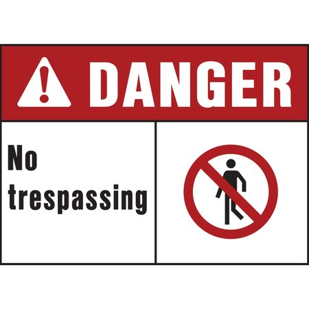 HY-KO Danger No Trespassing Sign 10" x 14", 5PK, A00404 A00404